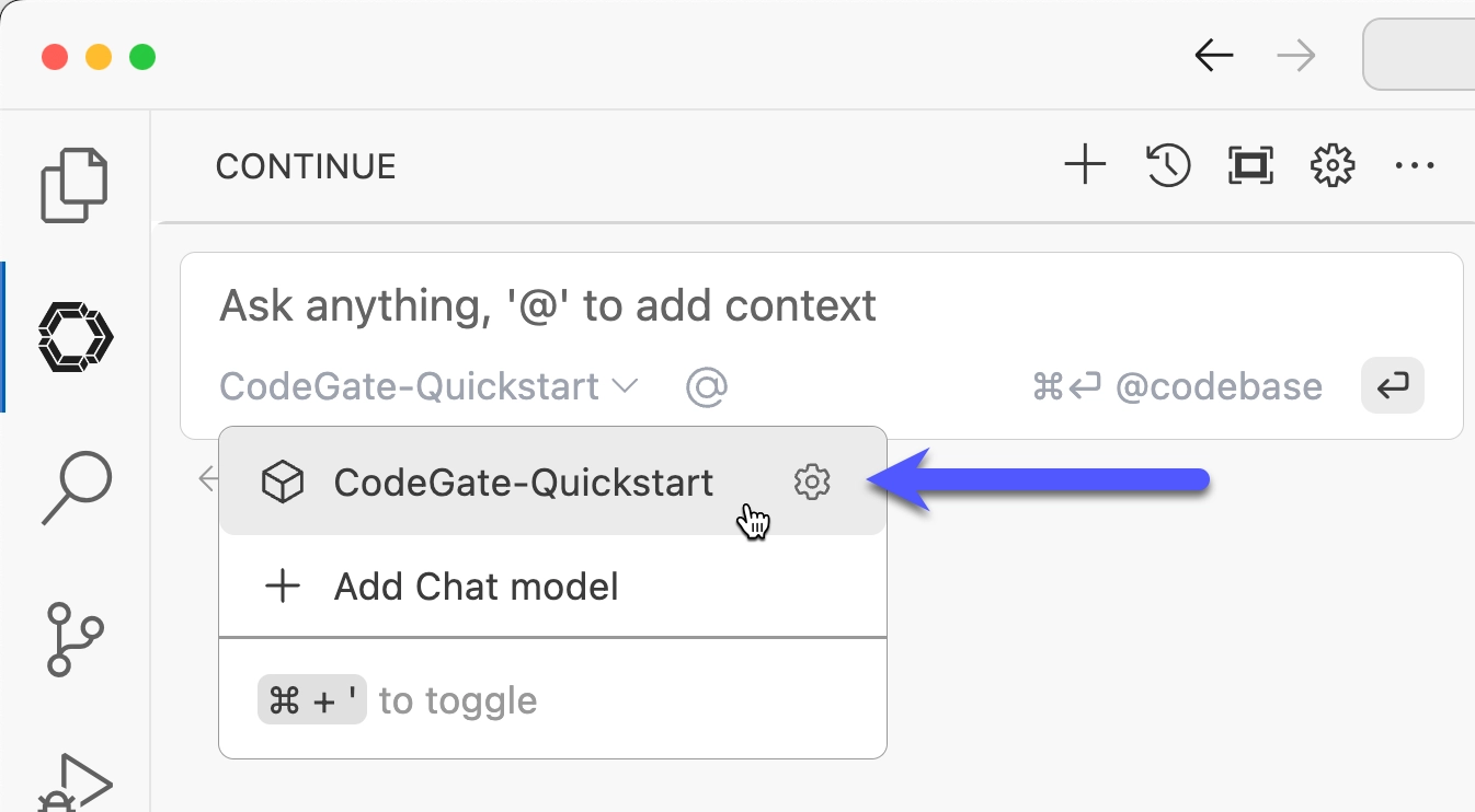 Continue chat model